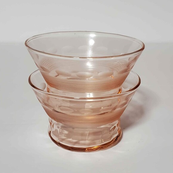 2 Pink Depression Glass Dessert Cups Vintage - Picture 6 of 6